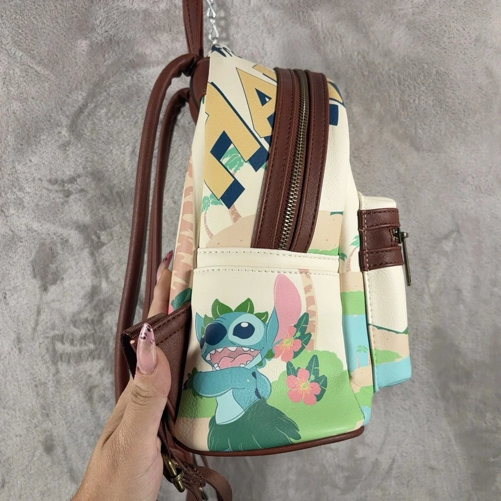 Loungefly Disney Lilo & Stitch Hawaii Postcard Mini Backpack Bag AOP